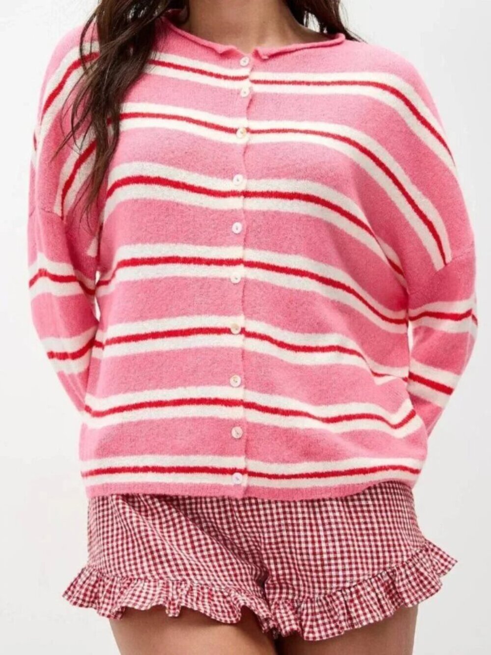 Things Between Rolled hem striped cardigan - Picture 2 of 3